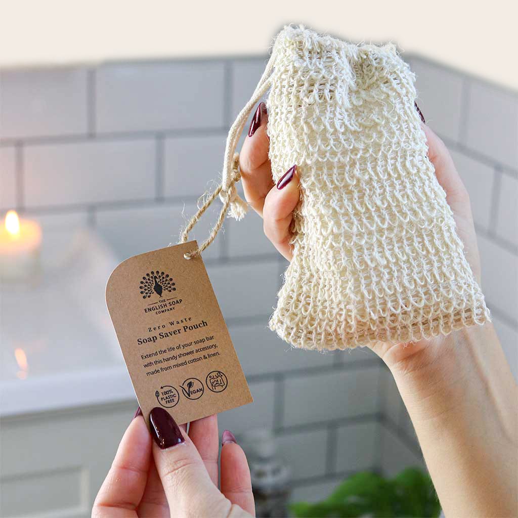 Exfoliating Waste-Free Soap Saver Pouch from our Luxury Bar Soap collection by The English Soap Company