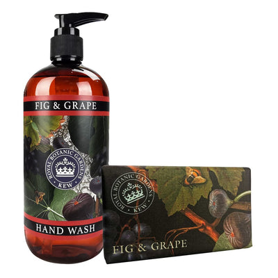 Fig & Grape Hand Wash & Soap Bar Bundle - Royal Kew Gardens from our Body & Bath collection by The English Soap Company