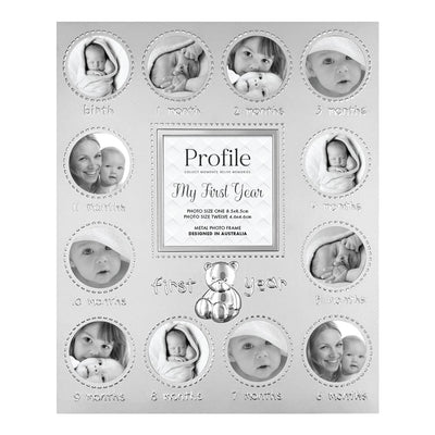 First Year Silver Metal Baby Frame from our Metal Photo Frames collection by Profile Australia