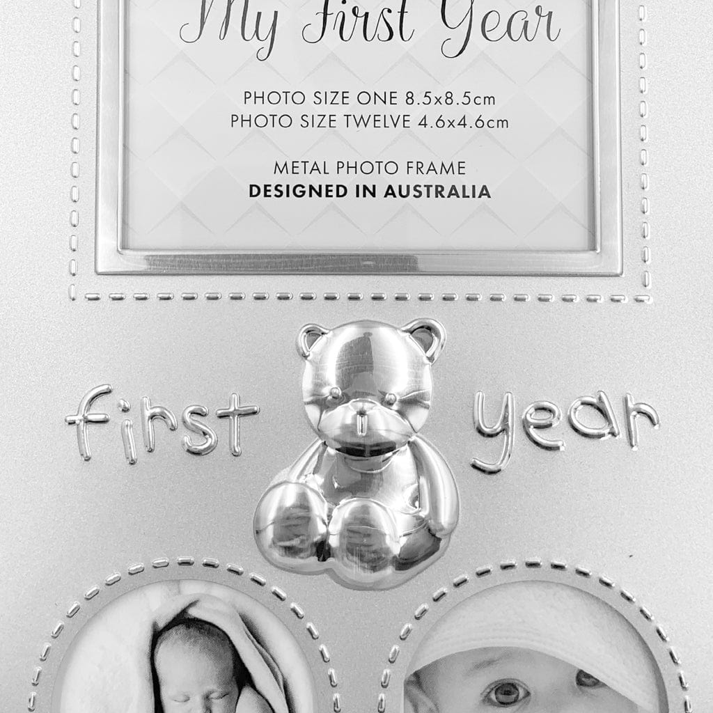12 Months Photo Frame | First Year Silver Baby Frame | 13 Photos ...