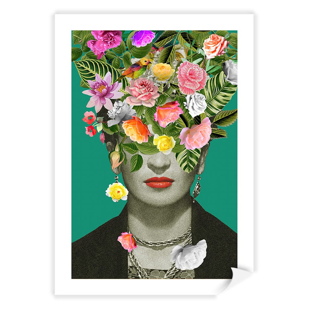 Floral Frida Modern Wall Art Print A4 (21 x 29.7cm) / Print Only / White Border from our Australian Made Framed Wall Art, Prints & Posters collection by Profile Products (Australia) Pty Ltd
