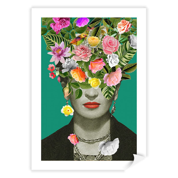 Floral Frida Modern Wall Art Print A4 (21 x 29.7cm) / Print Only / White Border from our Australian Made Framed Wall Art, Prints & Posters collection by Profile Products (Australia) Pty Ltd