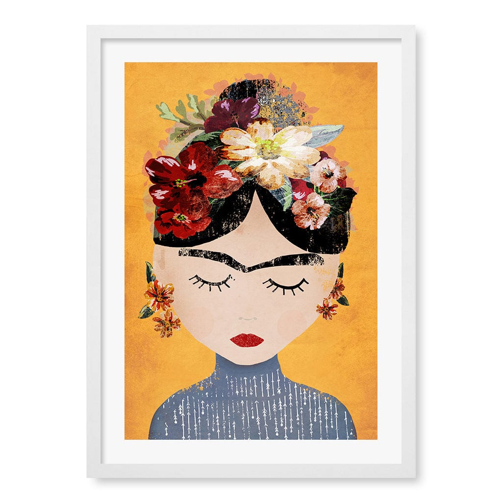 Floral Serenity Modern Wall Art Print A4 (21 x 29.7cm) / Matte White Frame / White Border from our Australian Made Framed Wall Art, Prints & Posters collection by Profile Products (Australia) Pty Ltd