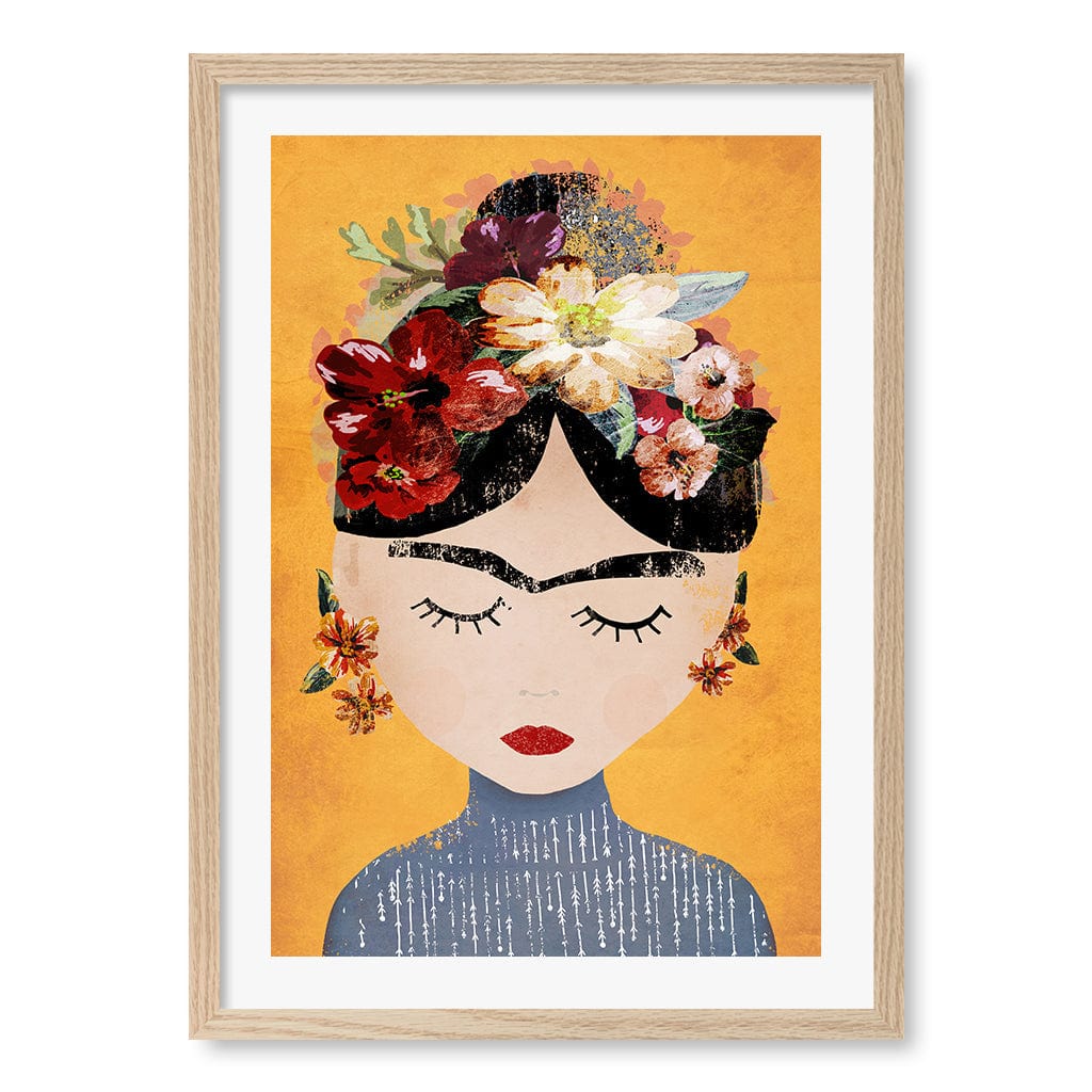 Floral Serenity Modern Wall Art Print A4 (21 x 29.7cm) / Natural Oak Frame / White Border from our Australian Made Framed Wall Art, Prints & Posters collection by Profile Products (Australia) Pty Ltd