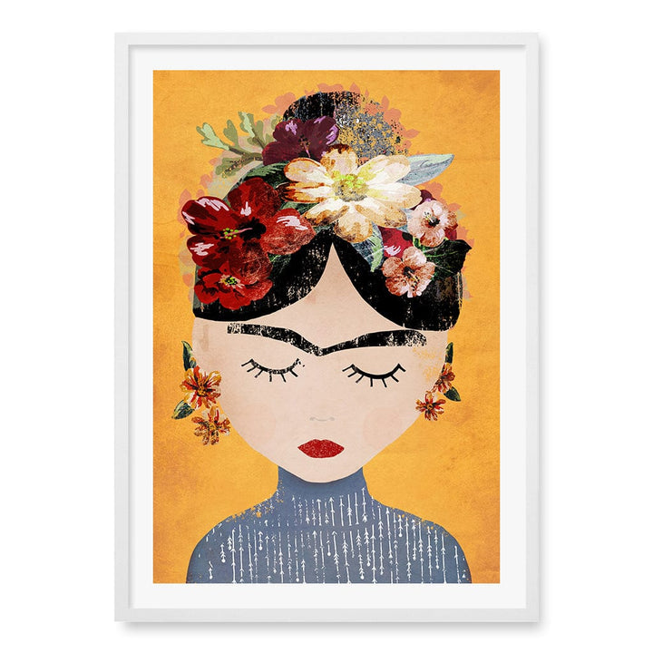 Floral Serenity Wall Art Print A1 (59.4 x 84.1cm) / Matte White Frame / White Border from our Australian Made Wall Art collection by Profile Australia