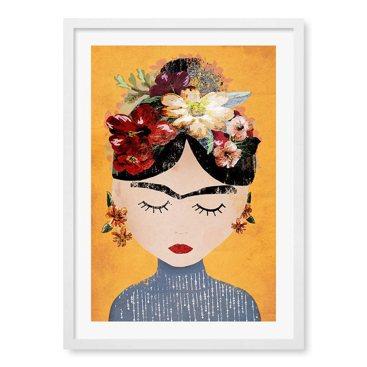Floral Serenity Wall Art Print A2 (42 x 59.4cm) / Matte White Frame / White Border from our Australian Made Wall Art collection by Profile Australia