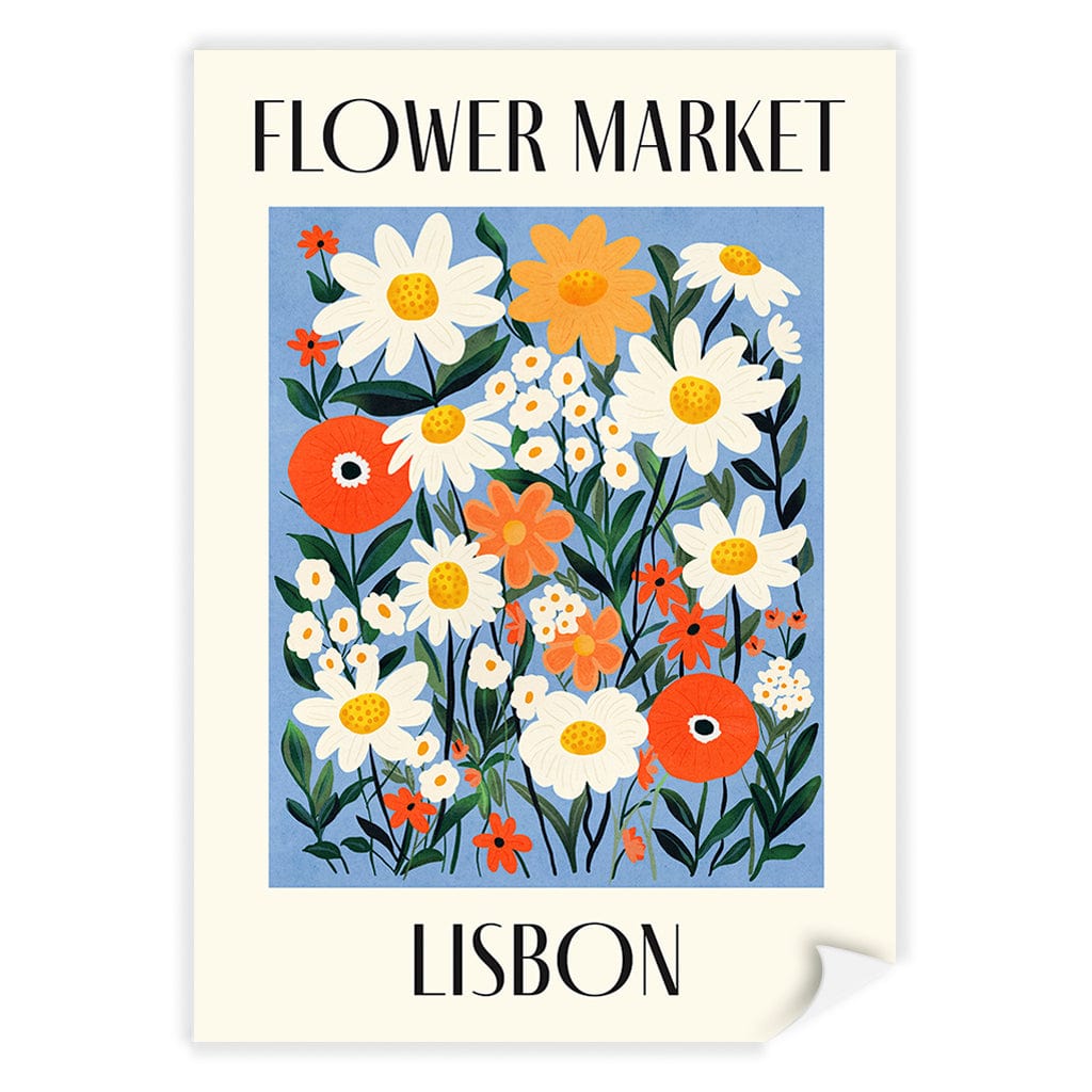 Flower Market Lisbon Modern Wall Art Print A4 (21 x 29.7cm) / Print Only / No Border from our Australian Made Framed Wall Art, Prints & Posters collection by Profile Products (Australia) Pty Ltd