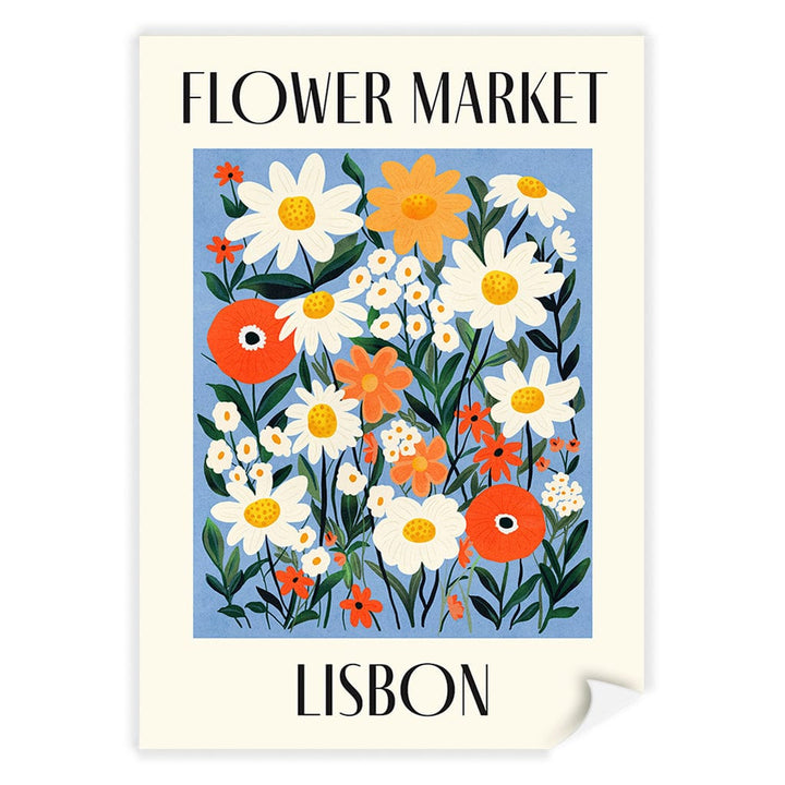 Flower Market Lisbon Modern Wall Art Print A4 (21 x 29.7cm) / Print Only / No Border from our Australian Made Framed Wall Art, Prints & Posters collection by Profile Products (Australia) Pty Ltd