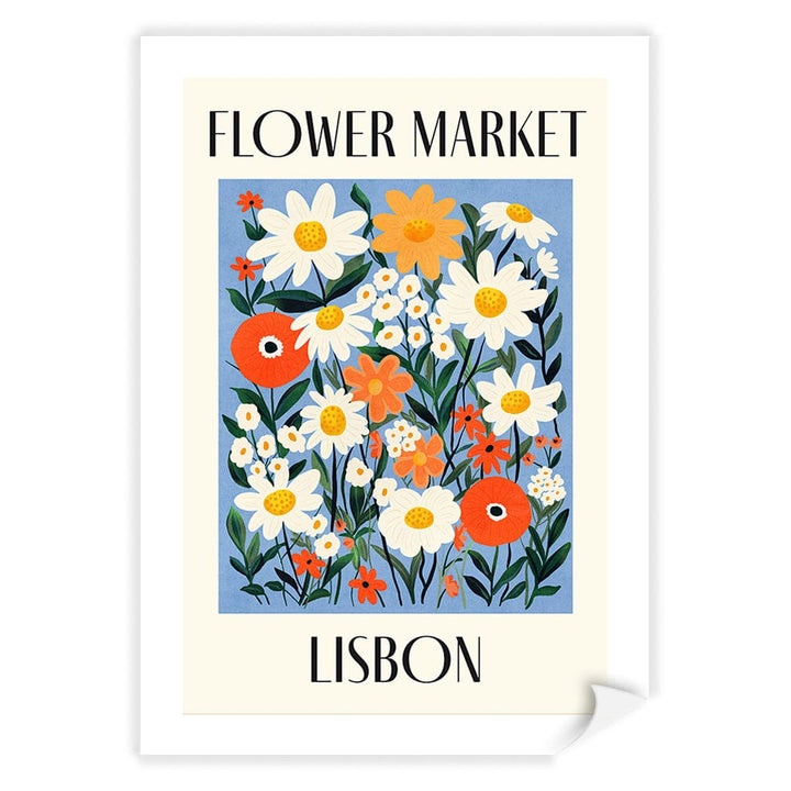 Flower Market Lisbon Modern Wall Art Print A4 (21 x 29.7cm) / Print Only / White Border from our Australian Made Framed Wall Art, Prints & Posters collection by Profile Products (Australia) Pty Ltd