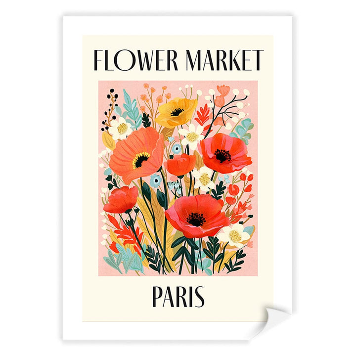 Flower Market Paris Modern Wall Art Print A4 (21 x 29.7cm) / Print Only / White Border from our Australian Made Framed Wall Art, Prints & Posters collection by Profile Products (Australia) Pty Ltd