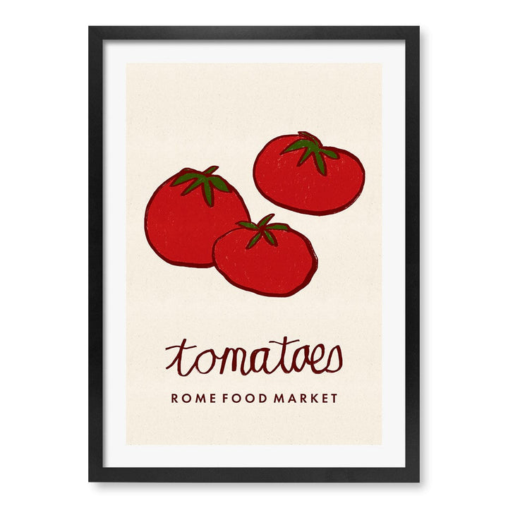 Food Market Tomatoes Rome Modern Wall Art Print A4 (21 x 29.7cm) / Matte Black Frame / White Border from our Australian Made Framed Wall Art, Prints & Posters collection by Profile Products (Australia) Pty Ltd