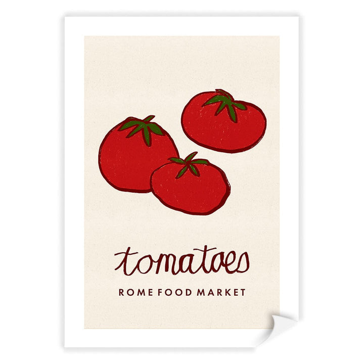 Food Market Tomatoes Rome Modern Wall Art Print A4 (21 x 29.7cm) / Print Only / White Border from our Australian Made Framed Wall Art, Prints & Posters collection by Profile Products (Australia) Pty Ltd