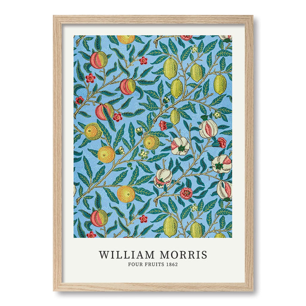 Four Fruits Pattern Wall Art Print A2 (42 x 59.4cm) / Natural Oak Frame / No Border from our Australian Made Wall Art collection by Profile Australia