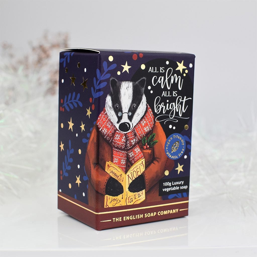 Frankincense & Myrrh Badger Christmas Character Soap Bar from our Luxury Bar Soap collection by The English Soap Company