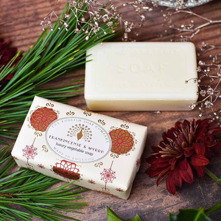 Frankincense & Myrrh Christmas Festive Soap Bar from our Luxury Bar Soap collection by The English Soap Company