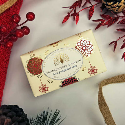 Frankincense & Myrrh Christmas Festive Soap Bar from our Luxury Bar Soap collection by The English Soap Company