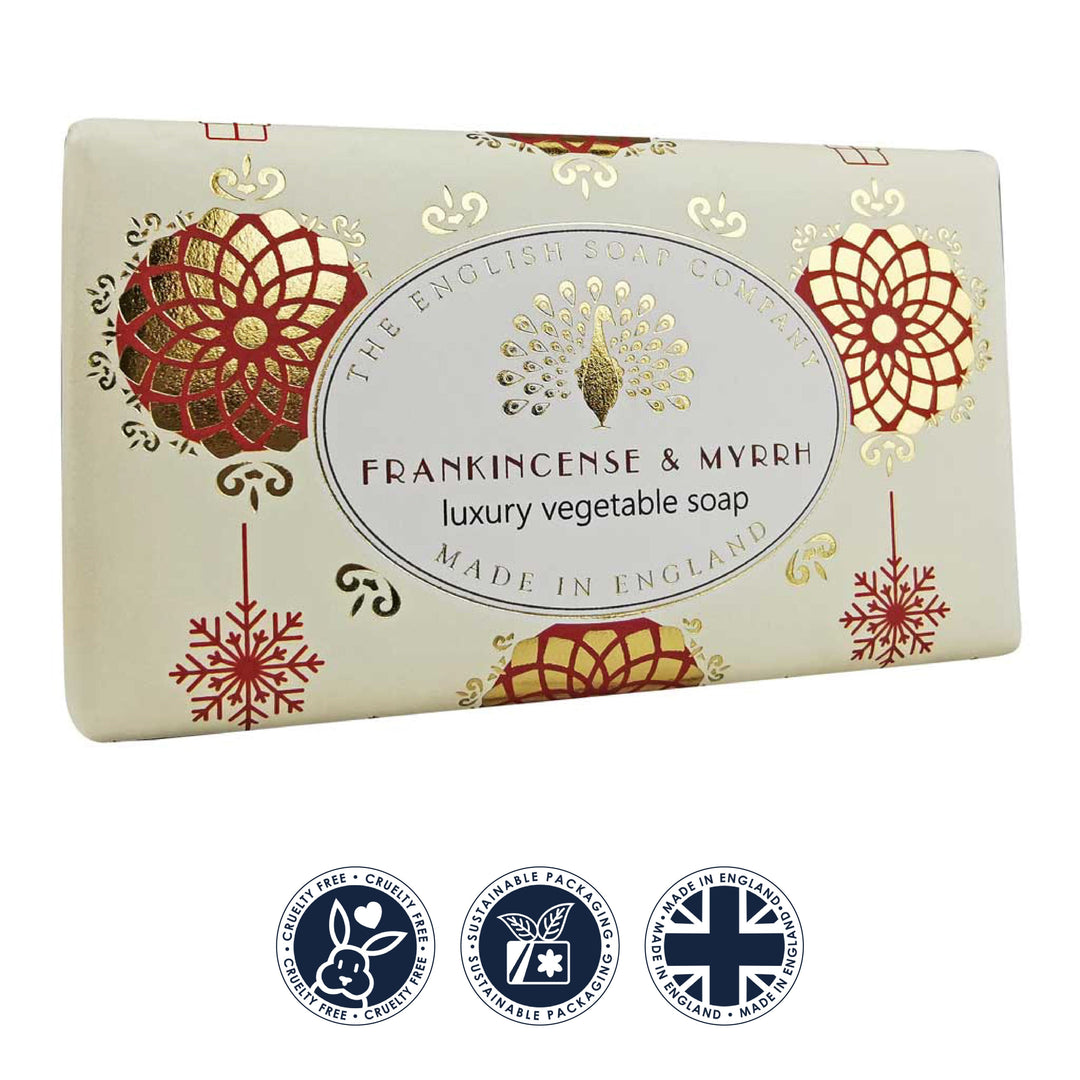 Frankincense & Myrrh Christmas Soap Bar from our Luxury Bar Soap collection by The English Soap Company