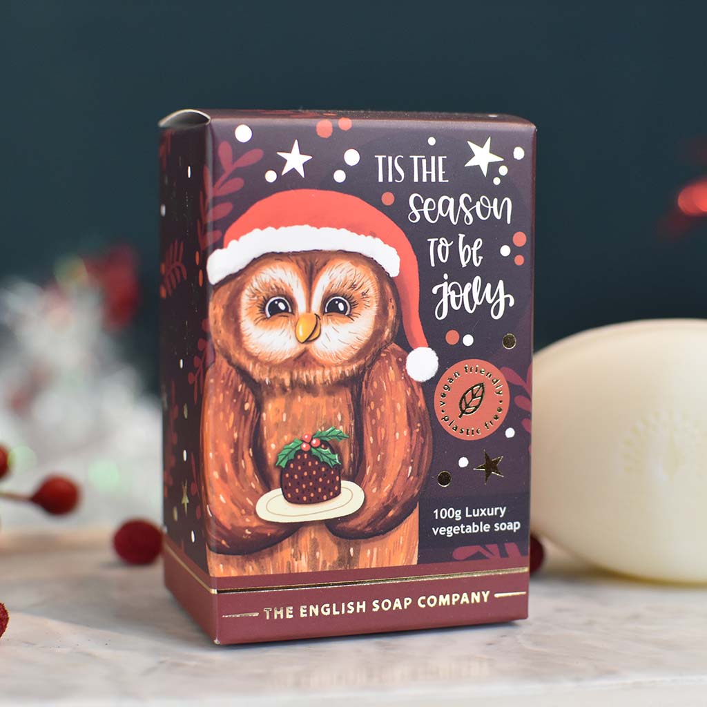 Frankincense & Myrrh Owl Christmas Character Soap Bar from our Luxury Bar Soap collection by The English Soap Company