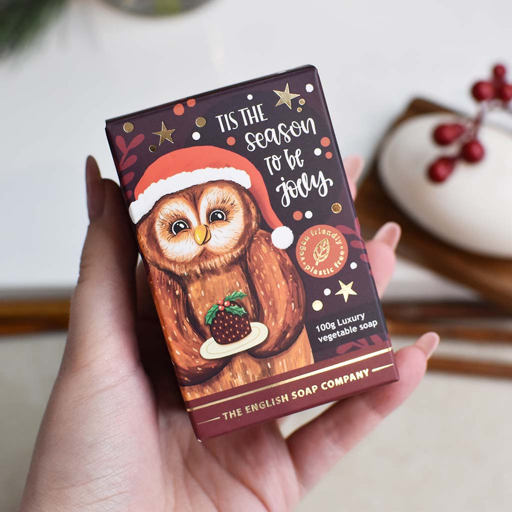 Frankincense & Myrrh Owl Christmas Character Soap Bar from our Luxury Bar Soap collection by The English Soap Company