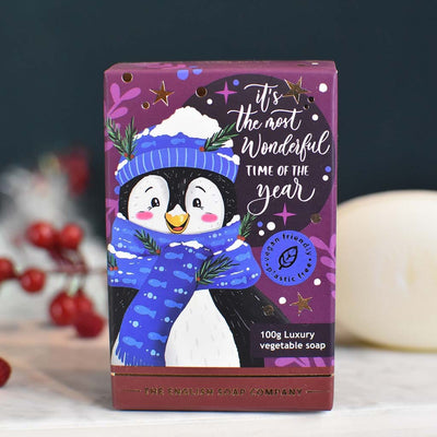 Frankincense & Myrrh Penguin Christmas Character Soap Bar from our Luxury Bar Soap collection by The English Soap Company