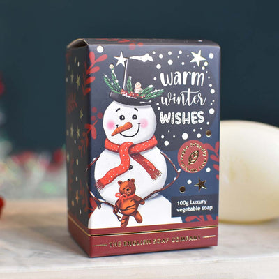 Frankincense & Myrrh Snowman Christmas Character Soap Bar from our Luxury Bar Soap collection by The English Soap Company