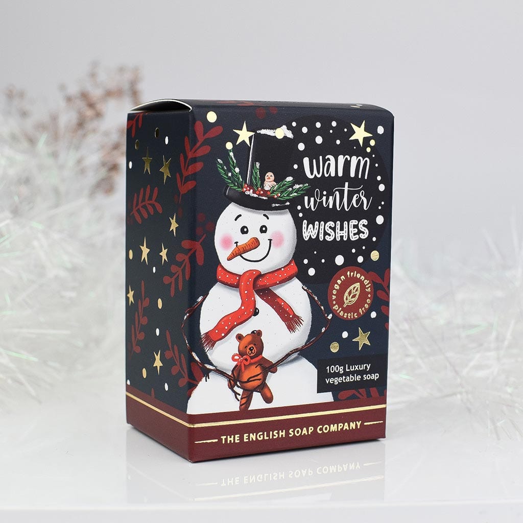 Frankincense & Myrrh Snowman Christmas Character Soap Bar from our Luxury Bar Soap collection by The English Soap Company