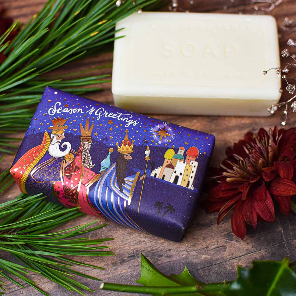Frankincense & Myrrh Three Kings Christmas Festive Soap Bar from our Luxury Bar Soap collection by The English Soap Company