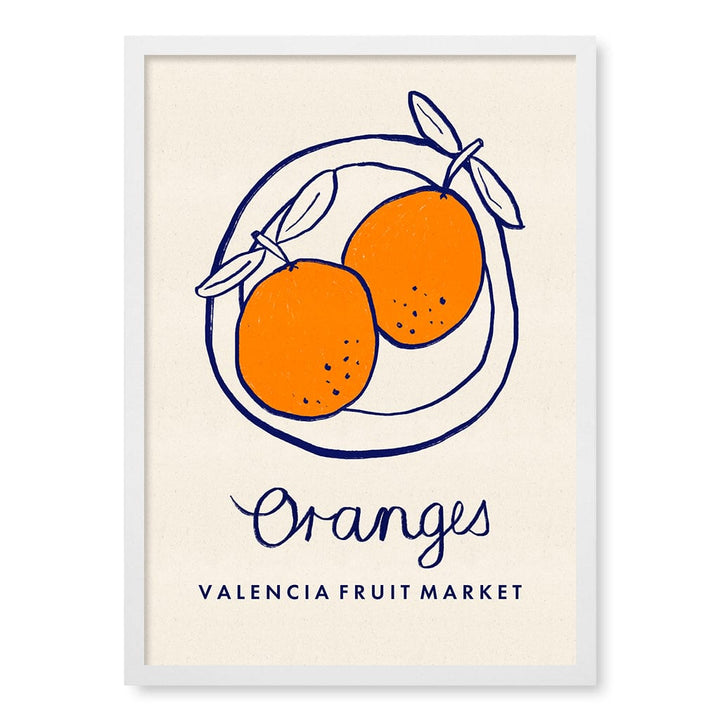 Fruit Market Oranges Wall Art Print A2 (42 x 59.4cm) / Matte White Frame / No Border from our Australian Made Wall Art collection by Profile Australia