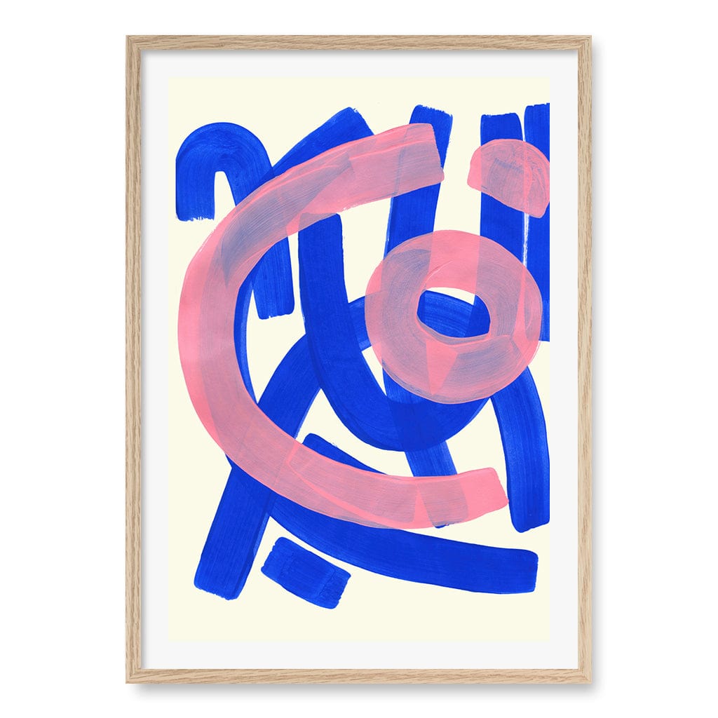 Funky Beat Wall Art Print A1 (59.4 x 84.1cm) / Natural Oak Frame / White Border from our Australian Made Wall Art collection by Profile Australia