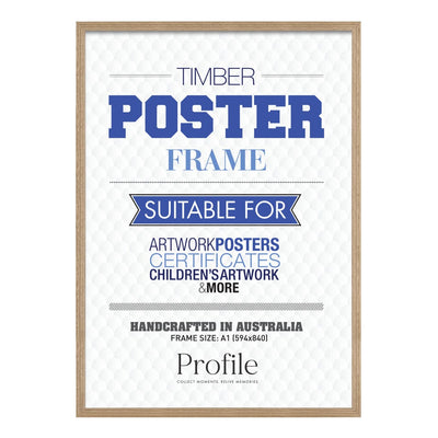 Gallery Box Victorian Ash Natural Oak Poster Frame A1 (59x84cm) from our Australian Made Picture Frames collection by Profile Products Australia