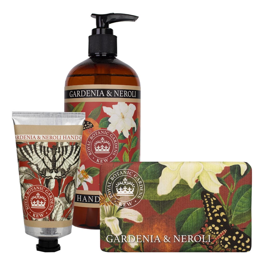 Gardenia & Neroli Hand Cream, Soap & Wash Bundle - Royal Kew Gardens from our Body & Bath collection by The English Soap Company