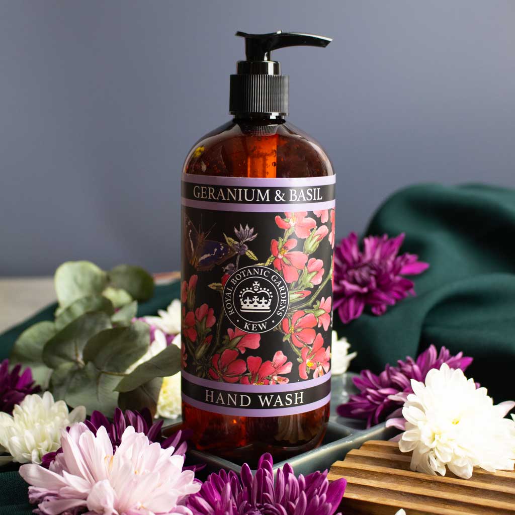 Geranium & Basil Hand Wash - Kew Gardens Collection from our Liquid Hand & Body Soap collection by The English Soap Company