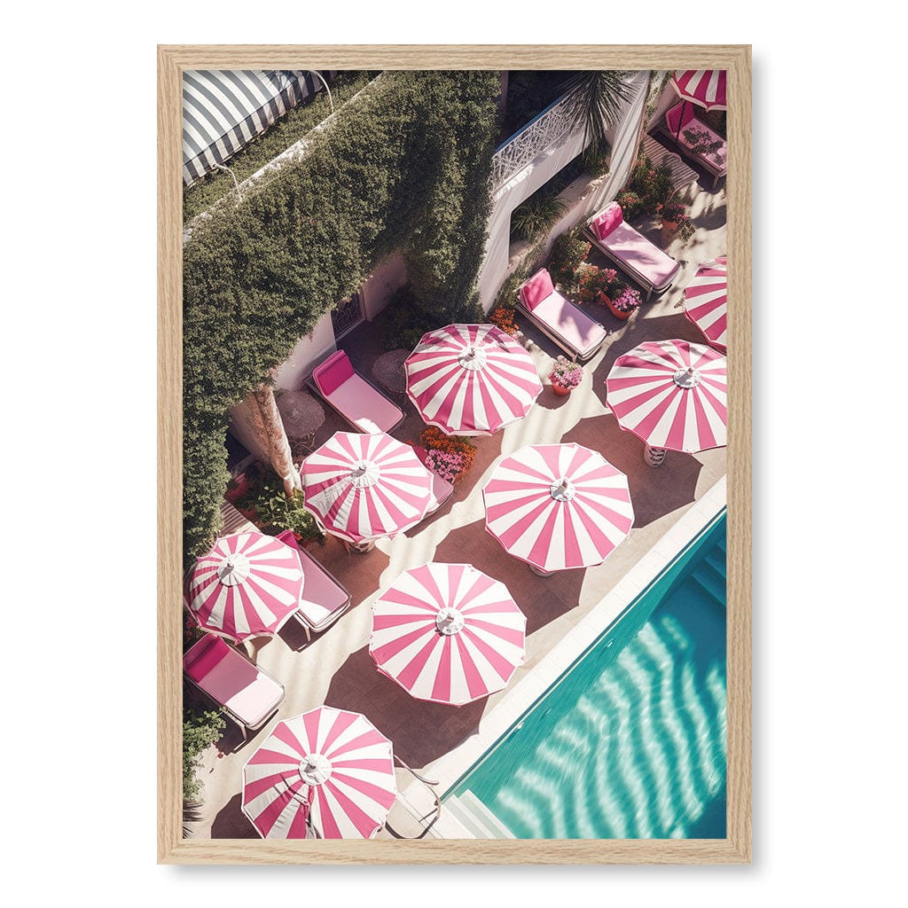 Glampool 3 Modern Wall Art Print A4 (21 x 29.7cm) / Natural Oak Frame / No Border from our Australian Made Framed Wall Art, Prints & Posters collection by Profile Products (Australia) Pty Ltd