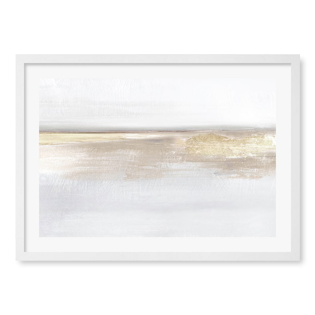 Gold Light Abstract Wall Art Print A4 (21 x 29.7cm) / Matte White Frame / White Border from our Australian Made Framed Wall Art, Prints & Posters collection by Profile Products (Australia) Pty Ltd