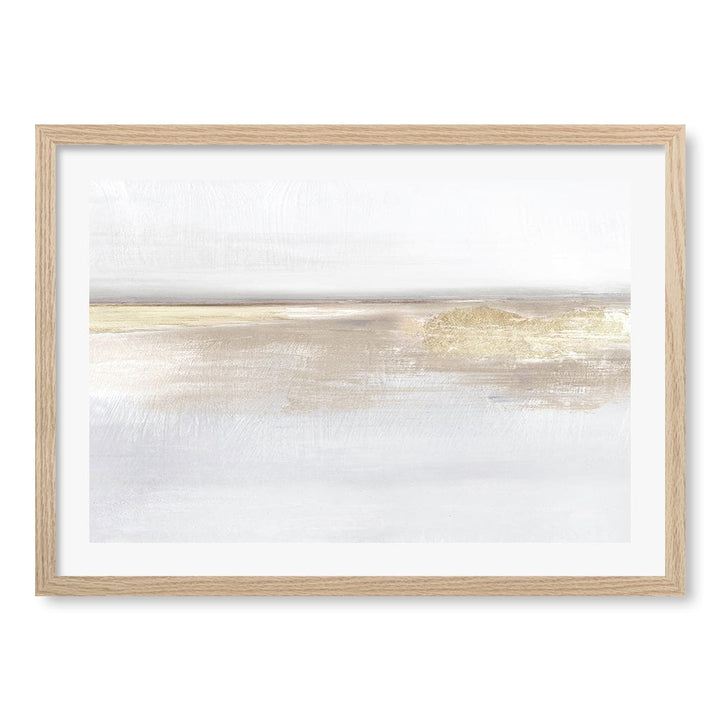 Gold Light Abstract Wall Art Print A4 (21 x 29.7cm) / Natural Oak Frame / White Border from our Australian Made Framed Wall Art, Prints & Posters collection by Profile Products (Australia) Pty Ltd