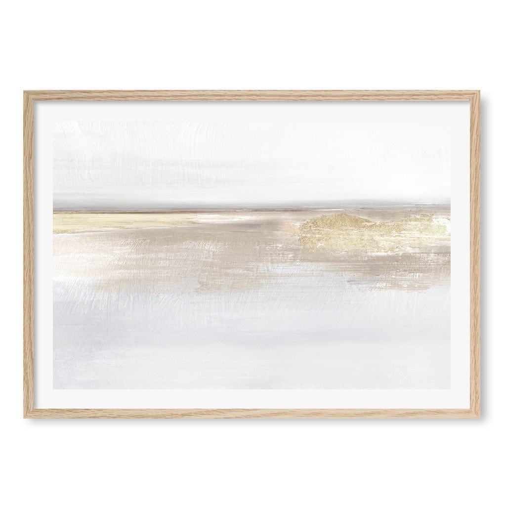 Gold Light Wall Art Print A1 (59.4 x 84.1cm) / Natural Oak Frame / White Border from our Australian Made Wall Art collection by Profile Australia