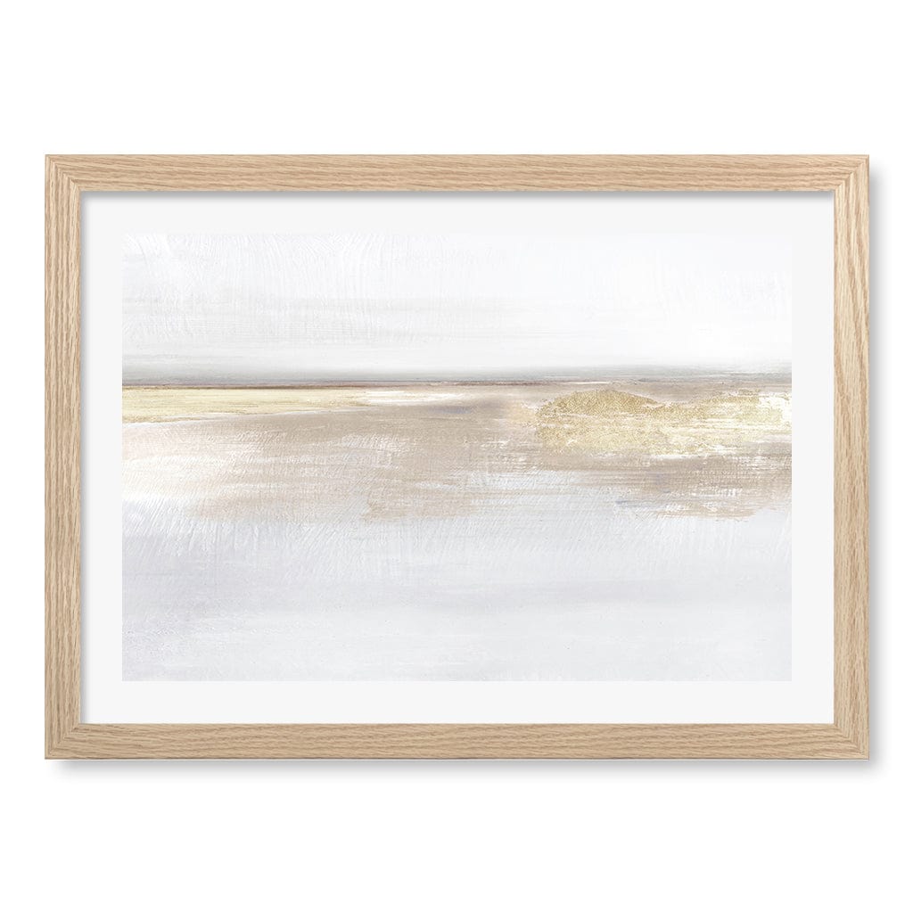 Gold Light Wall Art Print A3 (29.7 x 42cm) / Natural Oak Frame / White Border from our Australian Made Wall Art collection by Profile Australia