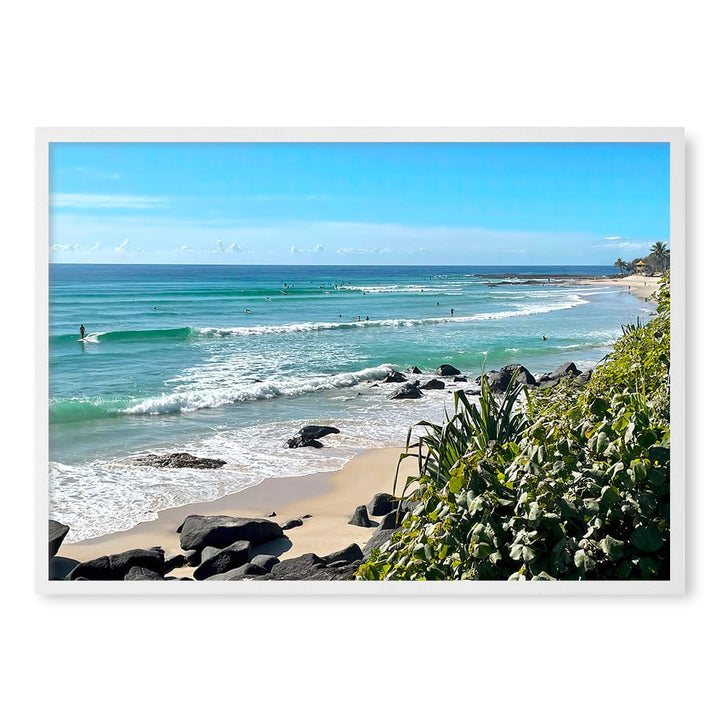 Goldy Surf Break Wall Art Print A1 (59.4 x 84.1cm) / Matte White Frame / No Border from our Australian Made Framed Wall Art, Prints & Posters collection by Profile Products (Australia) Pty Ltd