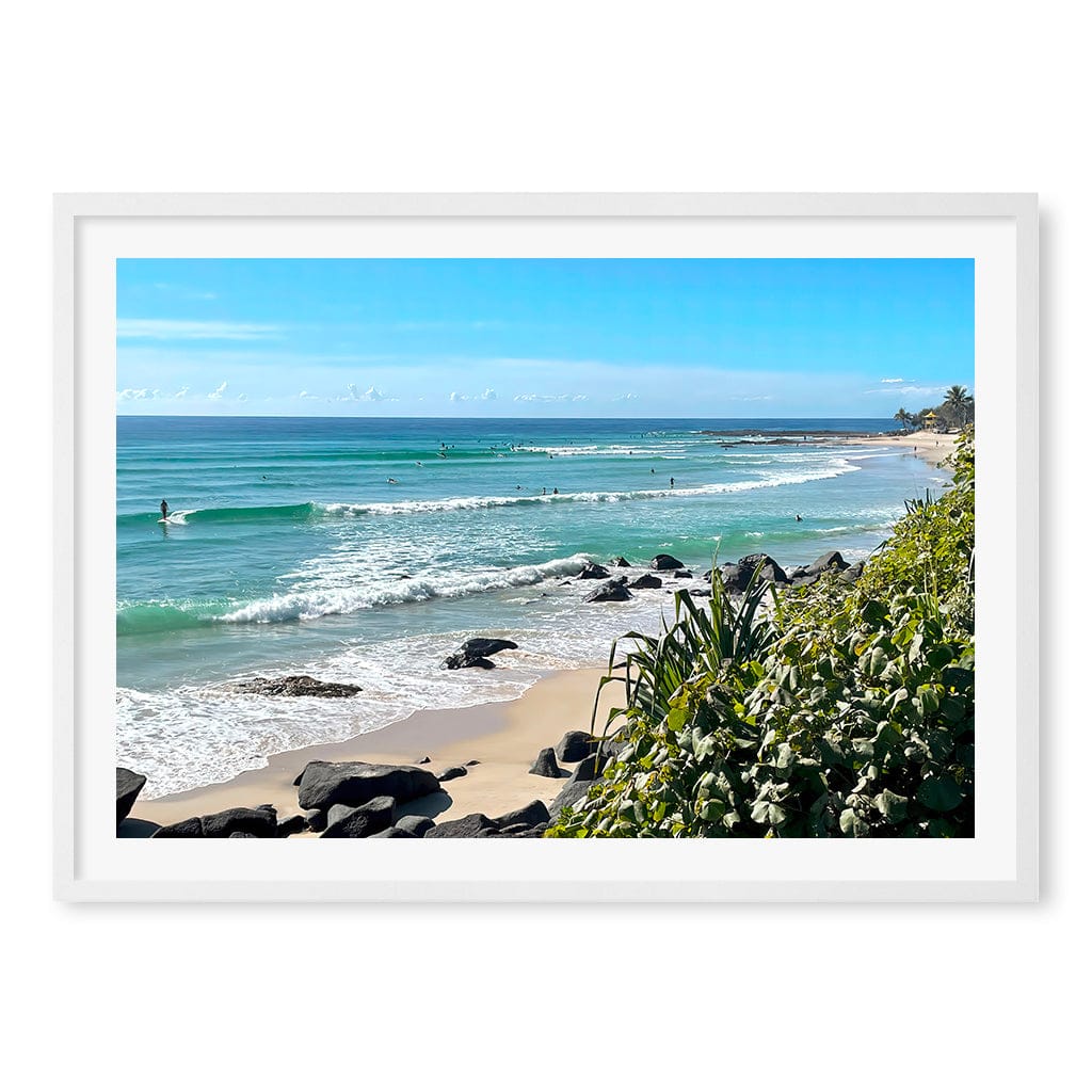 Goldy Surf Break Wall Art Print A1 (59.4 x 84.1cm) / Matte White Frame / White Border from our Australian Made Framed Wall Art, Prints & Posters collection by Profile Products (Australia) Pty Ltd