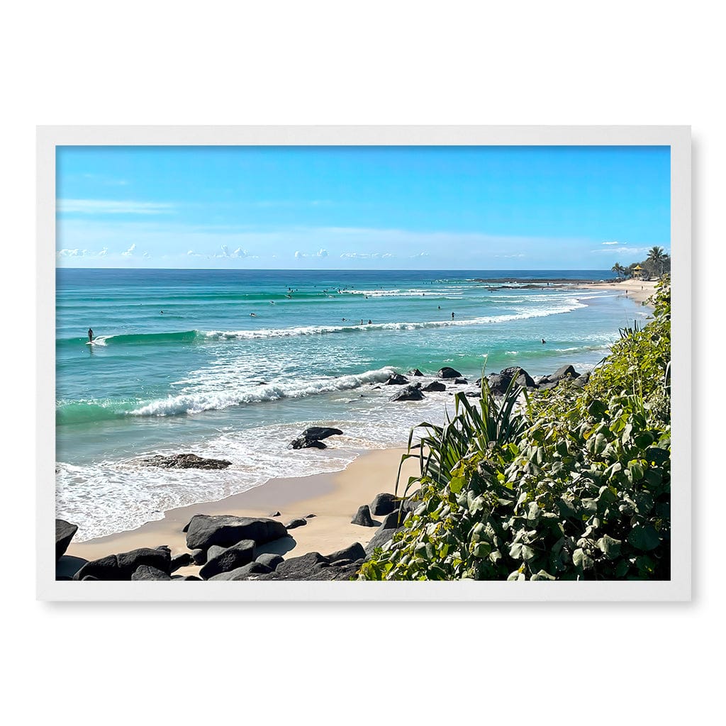 Goldy Surf Break Wall Art Print A2 (42 x 59.4cm) / Matte White Frame / No Border from our Australian Made Framed Wall Art, Prints & Posters collection by Profile Products (Australia) Pty Ltd