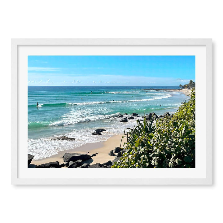 Goldy Surf Break Wall Art Print A2 (42 x 59.4cm) / Matte White Frame / White Border from our Australian Made Framed Wall Art, Prints & Posters collection by Profile Products (Australia) Pty Ltd