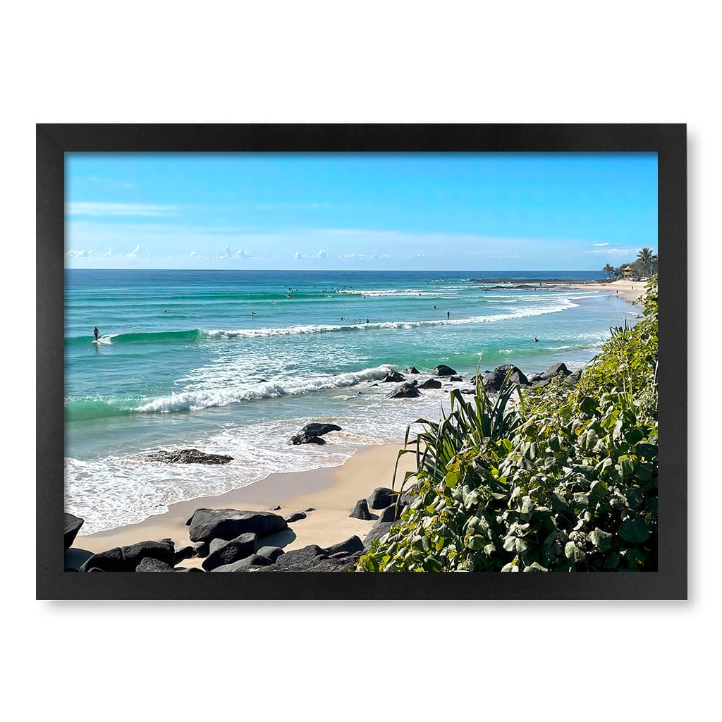 Goldy Surf Break Wall Art Print A3 (29.7 x 42cm) / Matte Black Frame / No Border from our Australian Made Framed Wall Art, Prints & Posters collection by Profile Products (Australia) Pty Ltd
