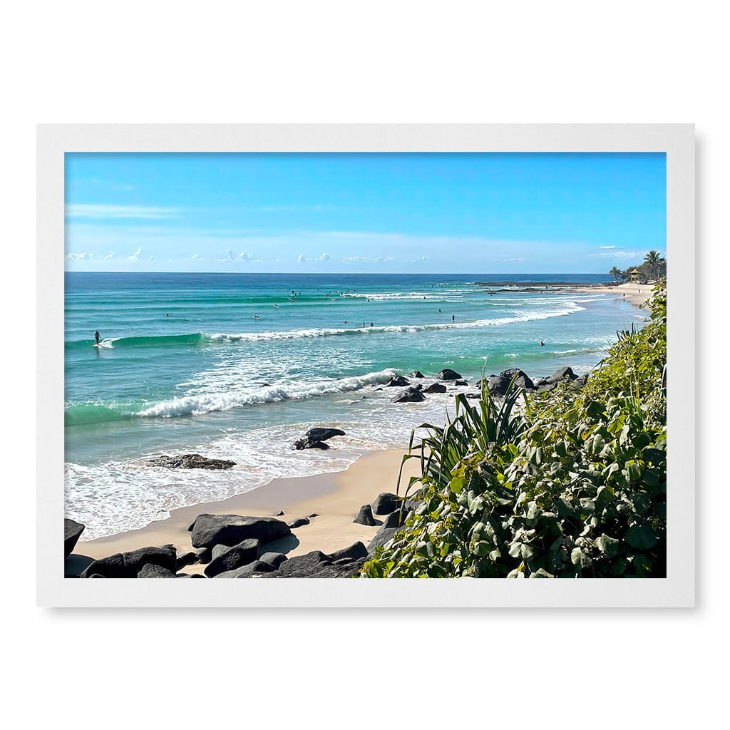 Goldy Surf Break Wall Art Print A3 (29.7 x 42cm) / Matte White Frame / No Border from our Australian Made Framed Wall Art, Prints & Posters collection by Profile Products (Australia) Pty Ltd