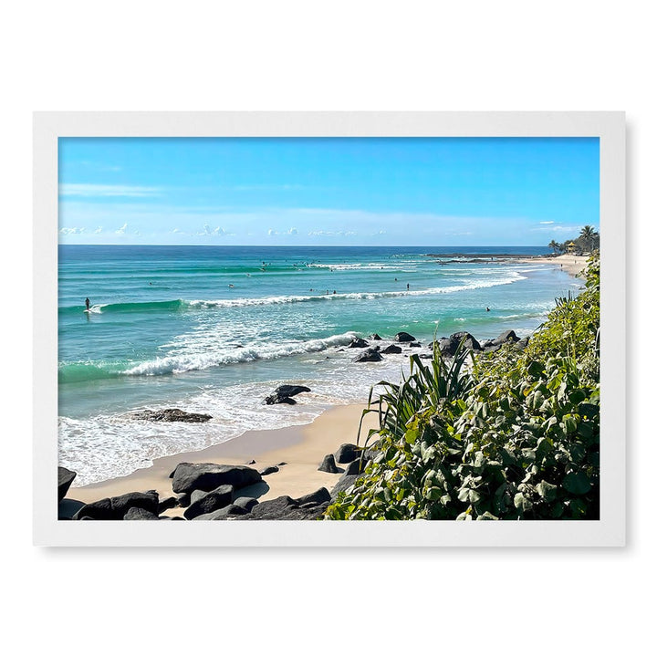 Goldy Surf Break Wall Art Print A3 (29.7 x 42cm) / Matte White Frame / No Border from our Australian Made Framed Wall Art, Prints & Posters collection by Profile Products (Australia) Pty Ltd