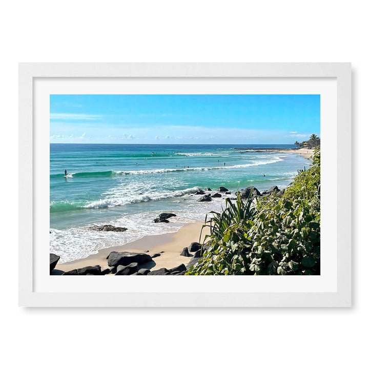 Goldy Surf Break Wall Art Print A3 (29.7 x 42cm) / Matte White Frame / White Border from our Australian Made Framed Wall Art, Prints & Posters collection by Profile Products (Australia) Pty Ltd
