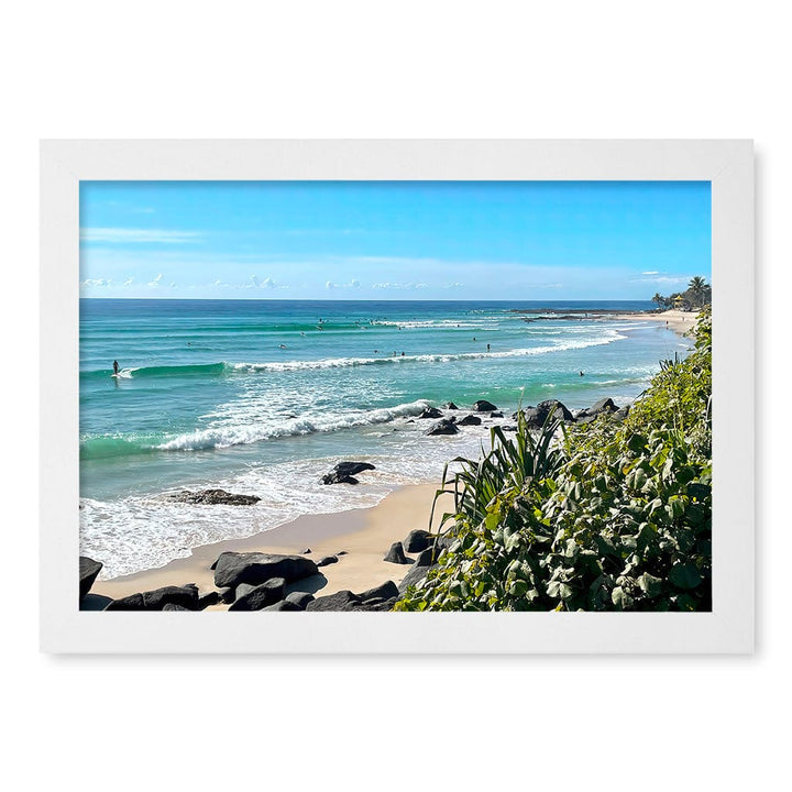 Goldy Surf Break Wall Art Print A4 (21 x 29.7cm) / Matte White Frame / No Border from our Australian Made Framed Wall Art, Prints & Posters collection by Profile Products (Australia) Pty Ltd