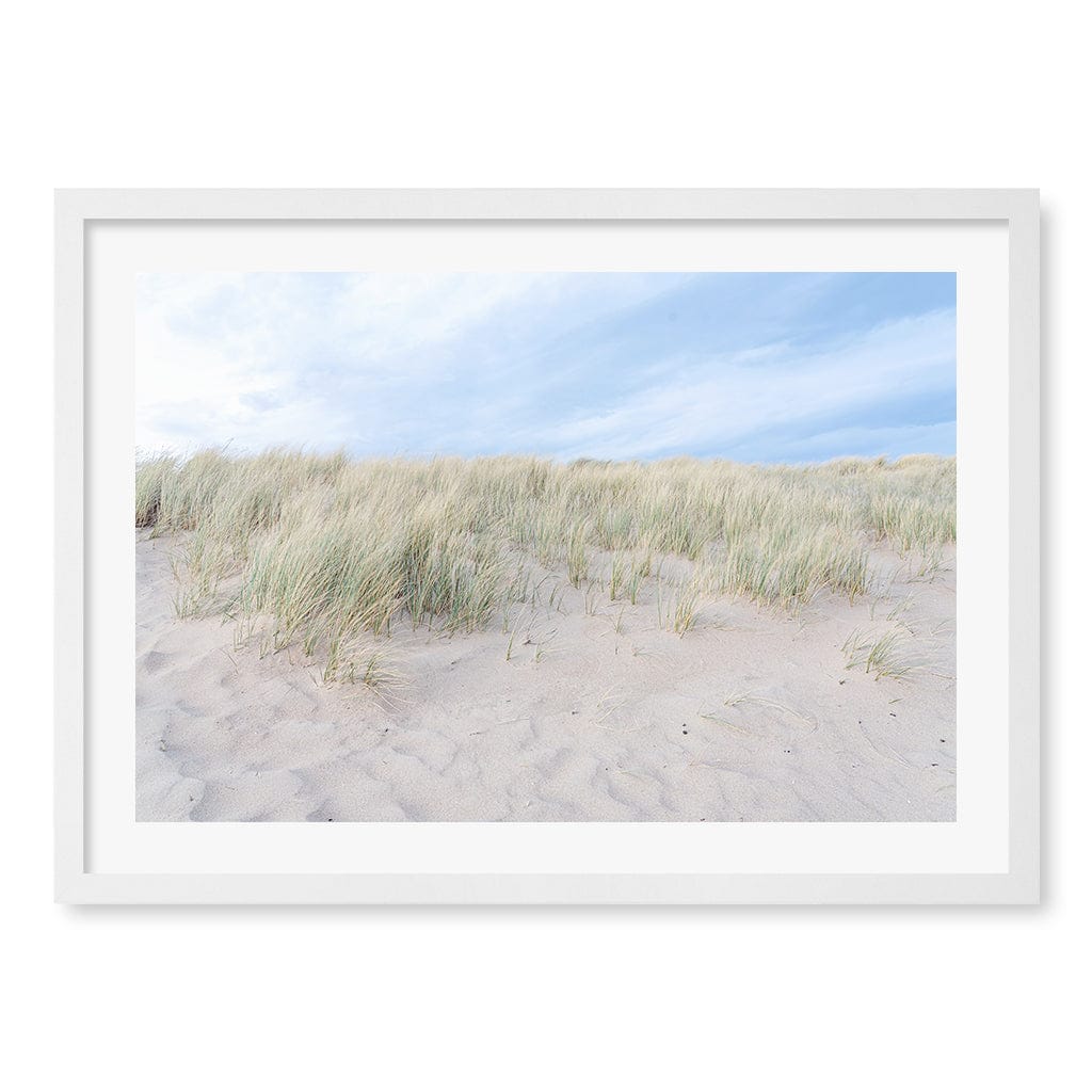 Grassy Dunes Wall Art Print A2 (42 x 59.4cm) / Matte White Frame / White Border from our Australian Made Framed Wall Art, Prints & Posters collection by Profile Products (Australia) Pty Ltd