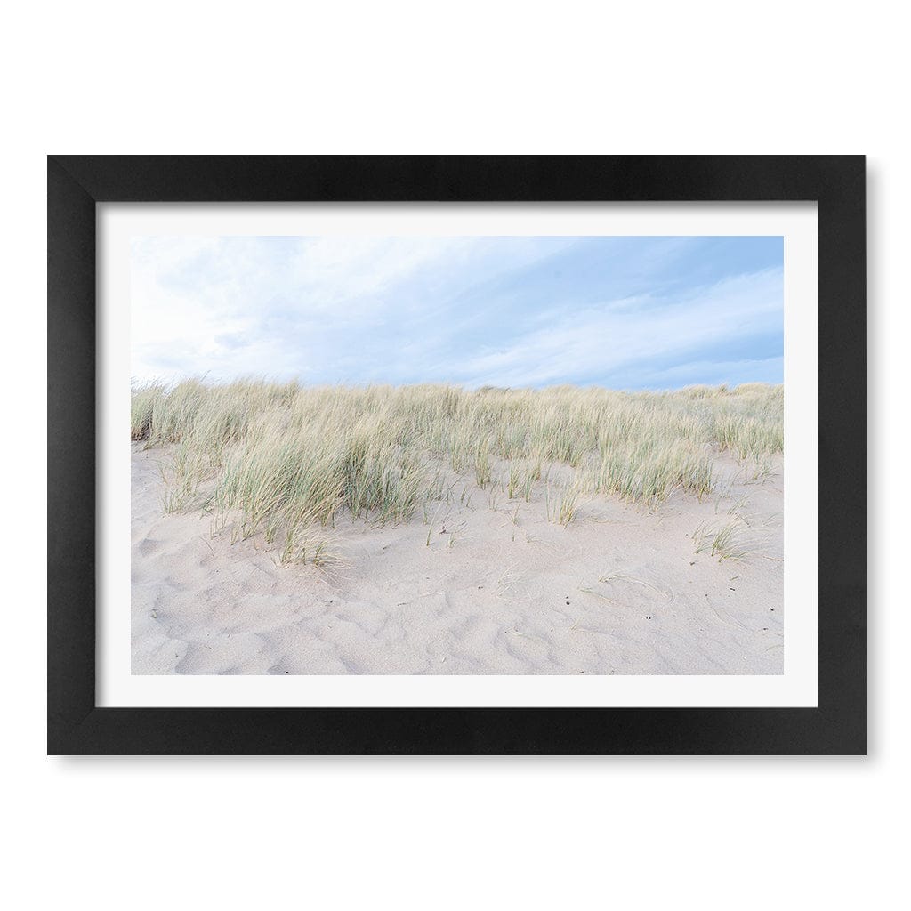 Grassy Dunes Wall Art Print A4 (21 x 29.7cm) / Matte Black Frame / White Border from our Australian Made Framed Wall Art, Prints & Posters collection by Profile Products (Australia) Pty Ltd