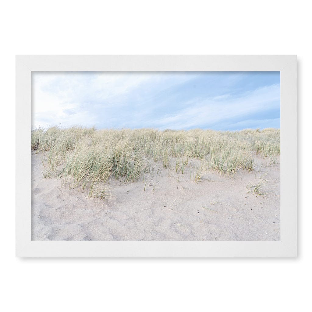 Grassy Dunes Wall Art Print A4 (21 x 29.7cm) / Matte White Frame / No Border from our Australian Made Framed Wall Art, Prints & Posters collection by Profile Products (Australia) Pty Ltd