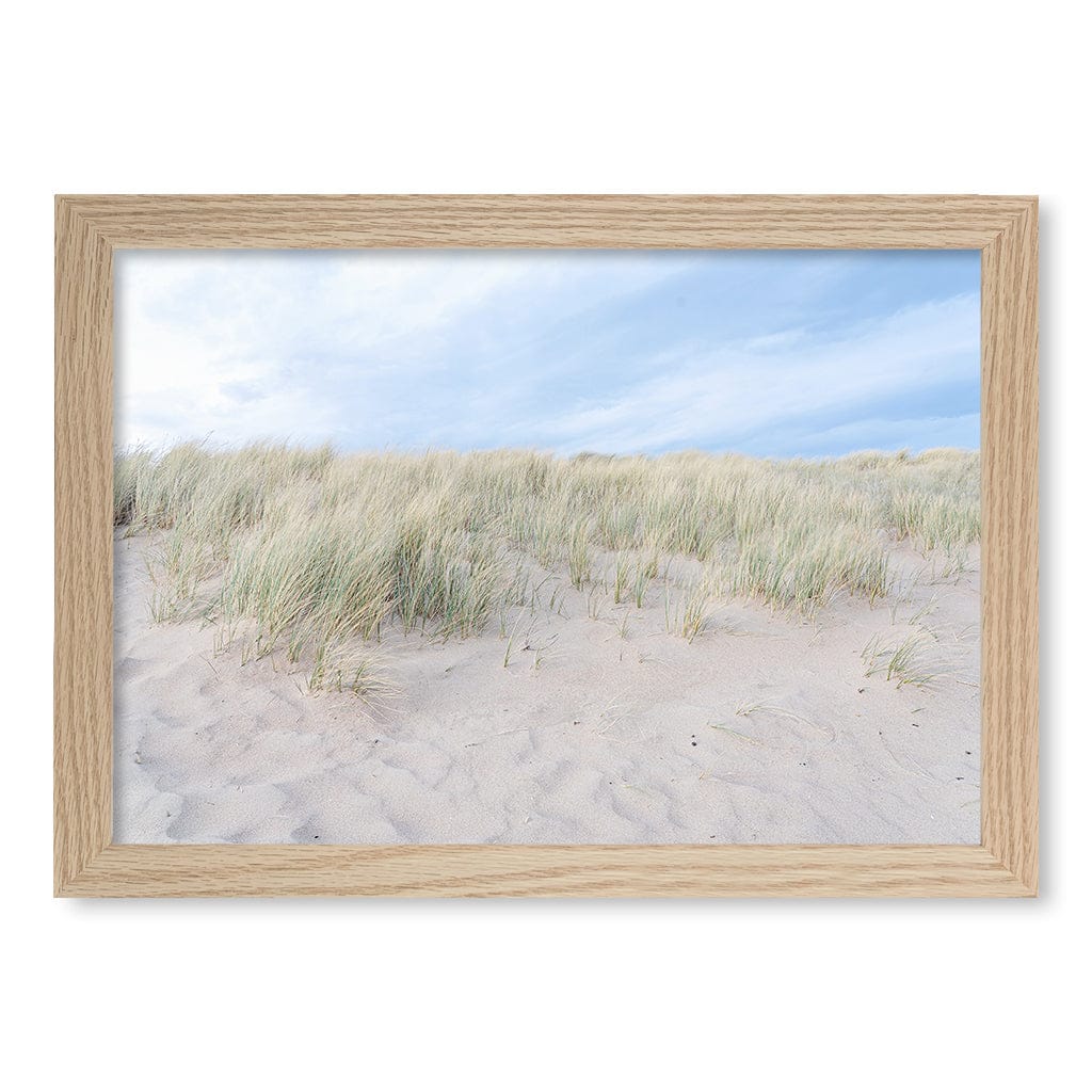 Grassy Dunes Wall Art Print A4 (21 x 29.7cm) / Natural Oak Frame / No Border from our Australian Made Framed Wall Art, Prints & Posters collection by Profile Products (Australia) Pty Ltd
